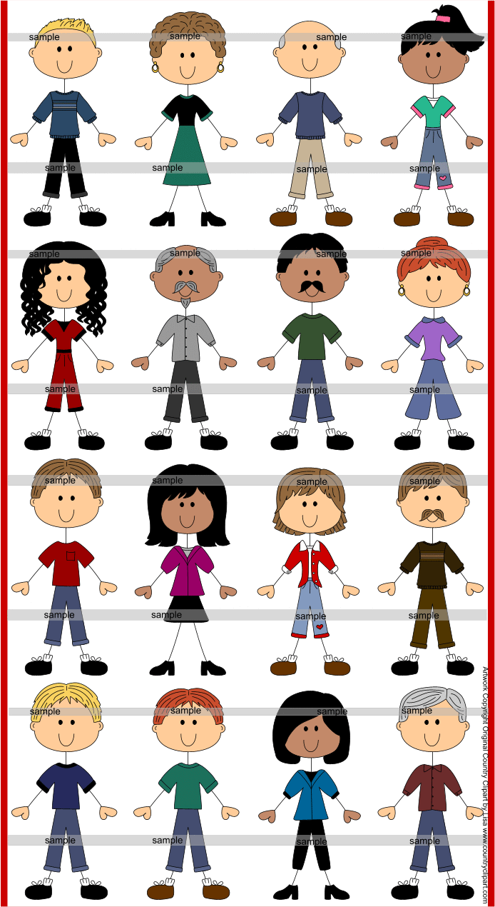 Country Face Cliparts