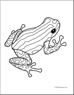 Black and White Cartoon Frog Clip Art 