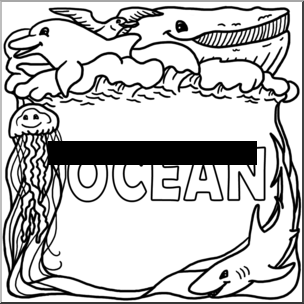 Black and white ocean clipart 