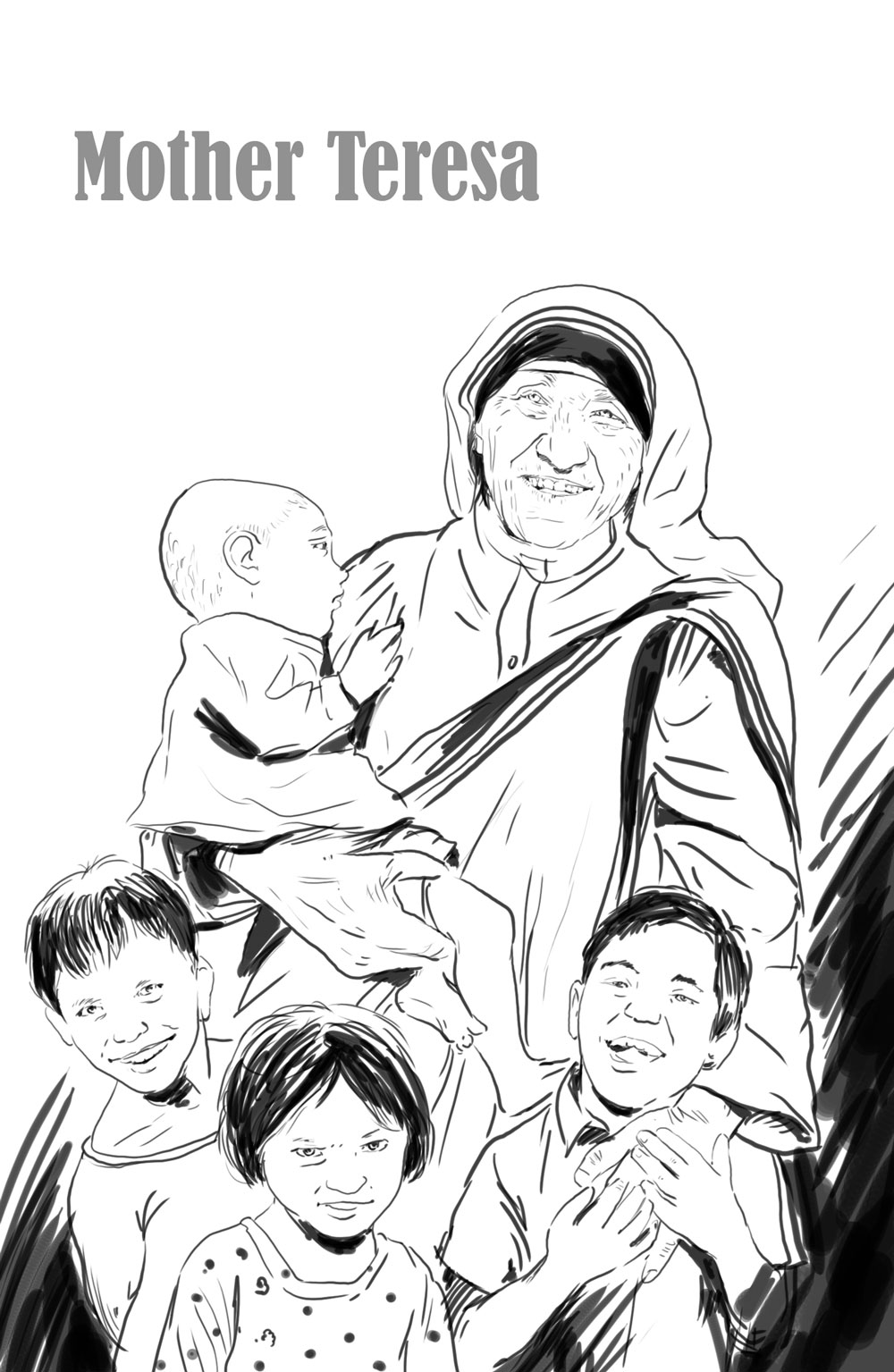 mother teresa colouring page - Clip Art Library