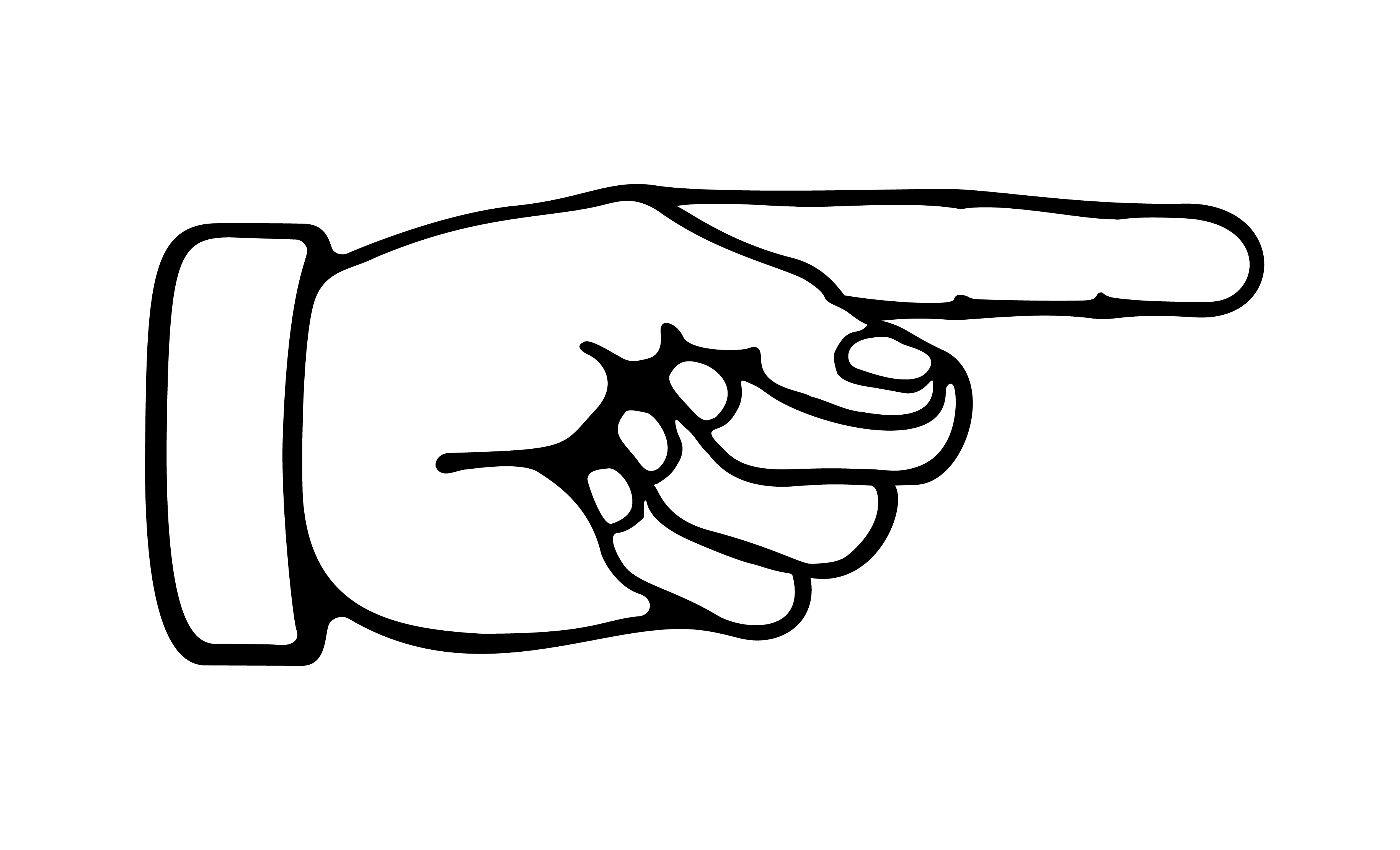 Hand Pointing Clipart Black And White