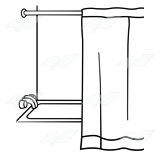 A Beka Book :: Clip Art :: Tub and Shower Curtain 