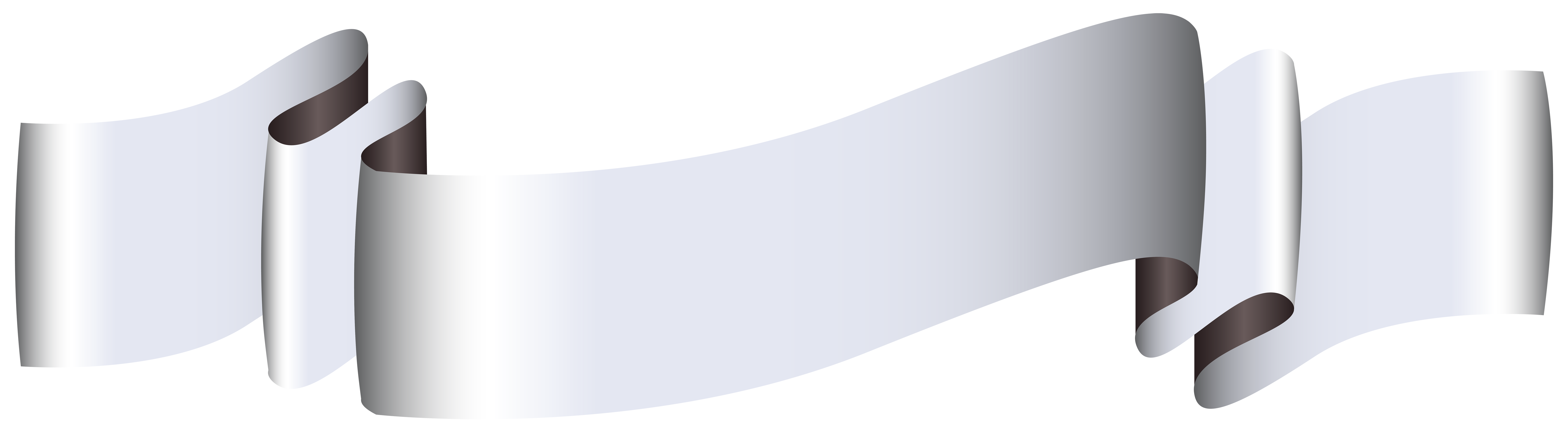Silver Banner PNG Clip Art Image 
