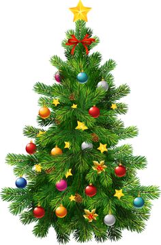 Transparent Christmas Tree with Teddy Bear PNG Clipart 