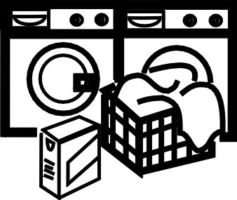 Laundry basket clipart black and white 