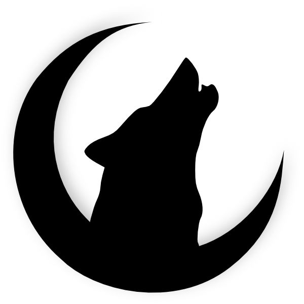 coyote howling at the moon clipart drawing