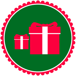 Christmas Badge Gifts Icon, PNG ClipArt Image 