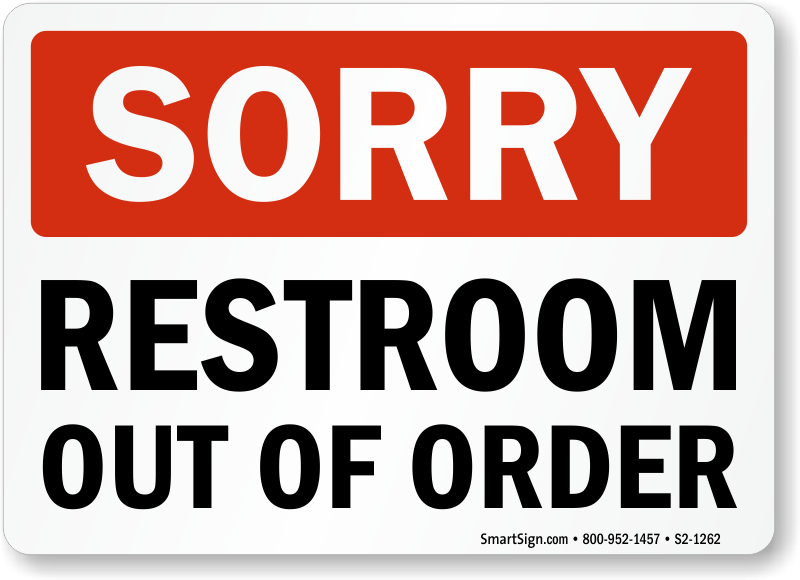 bathroom out of order sign funny - Clip Art Library