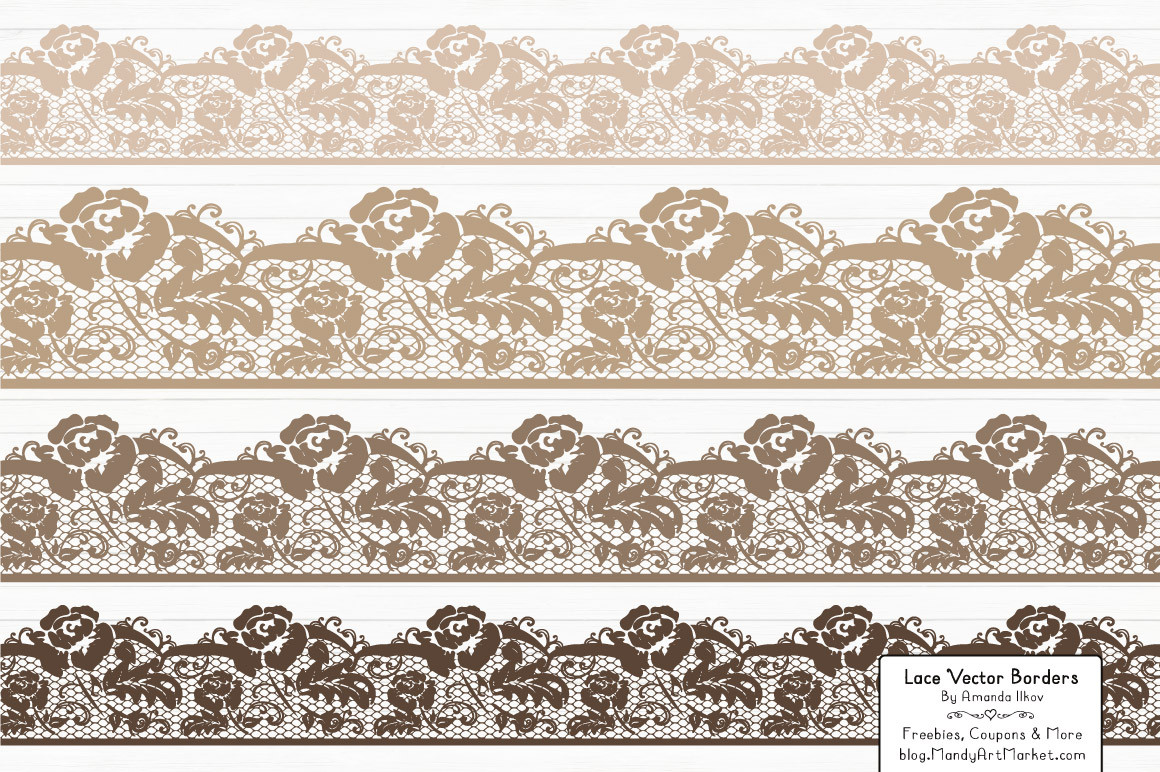 Lace Border Clipart in Champagne – Mandy Art Market 