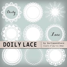 Clipart Doily Clip art, teal, brown, beige, white, lace doile 