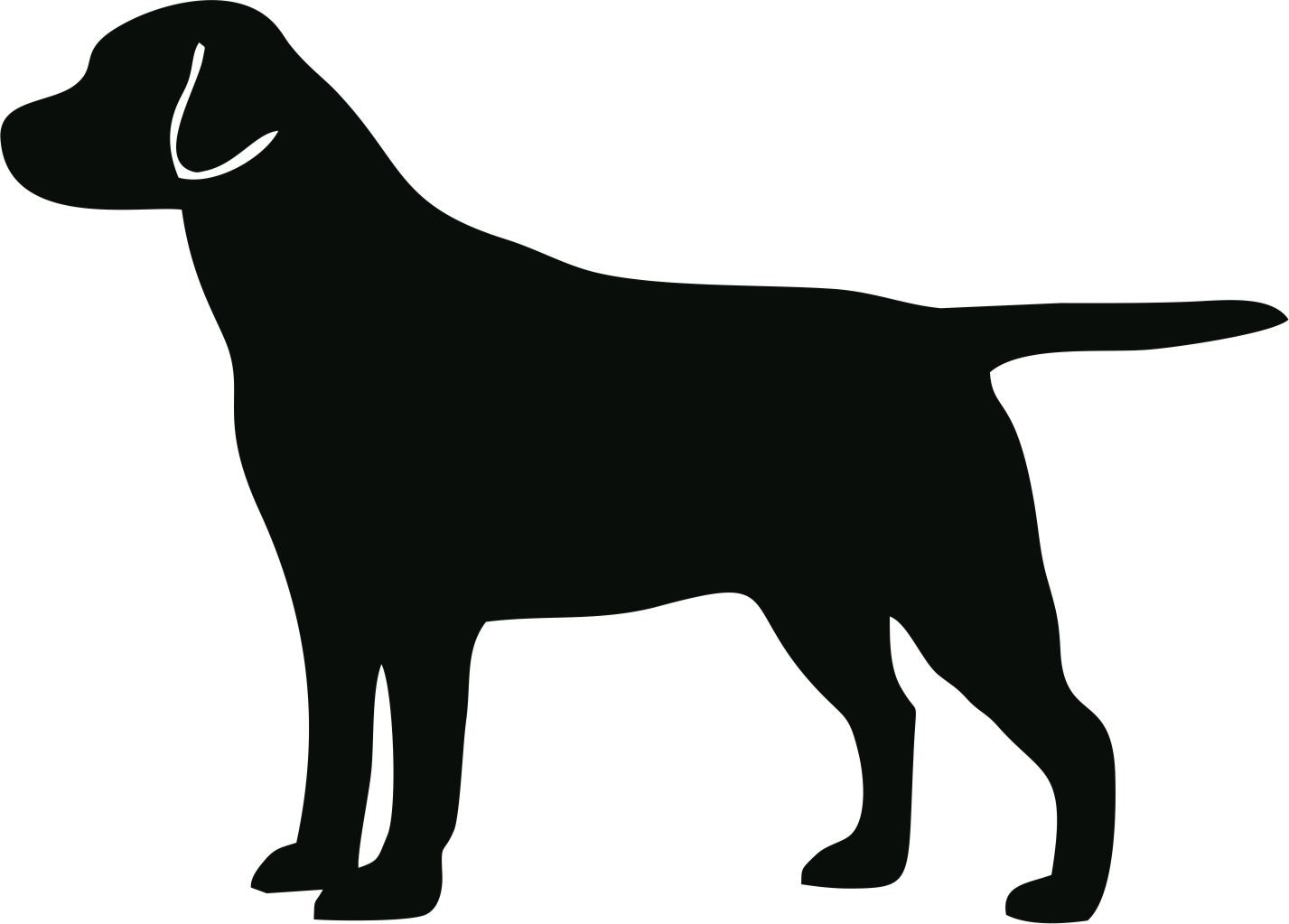 Black and white silhouette dog clipart 