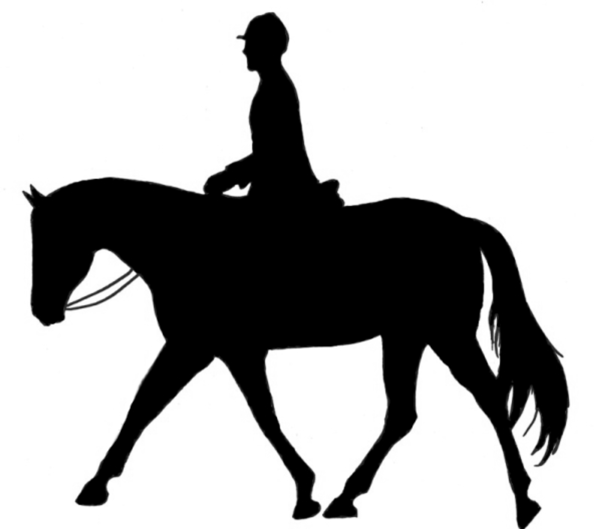 Girl horse silhouette clipart 