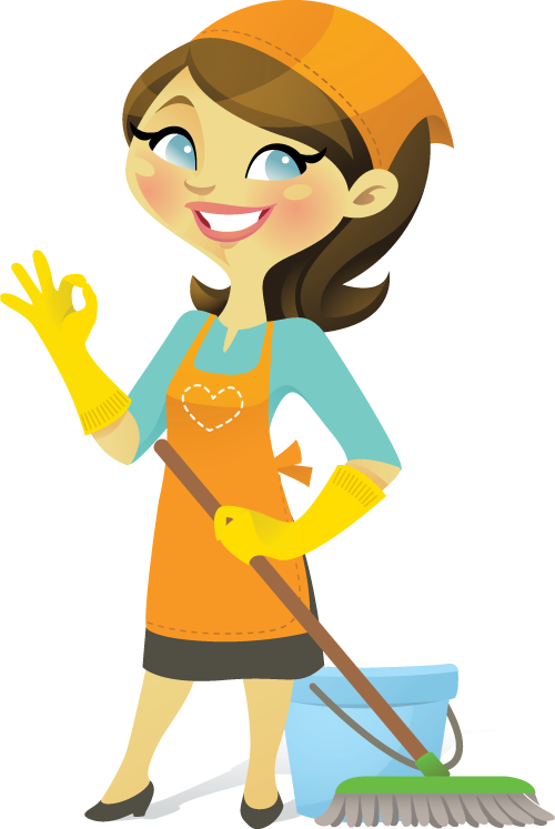 House cleaning lady clipart png 