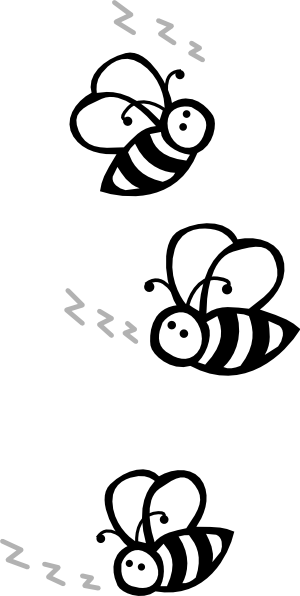 Flying Bee Black And White Clipart 