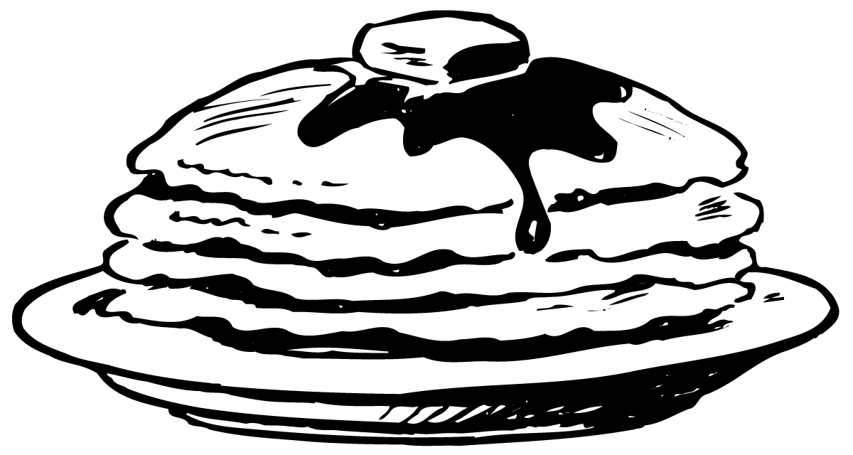 Black And White Pancakes Clipart 