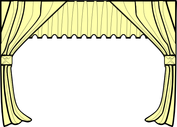 Stage curtain clipart black and white 