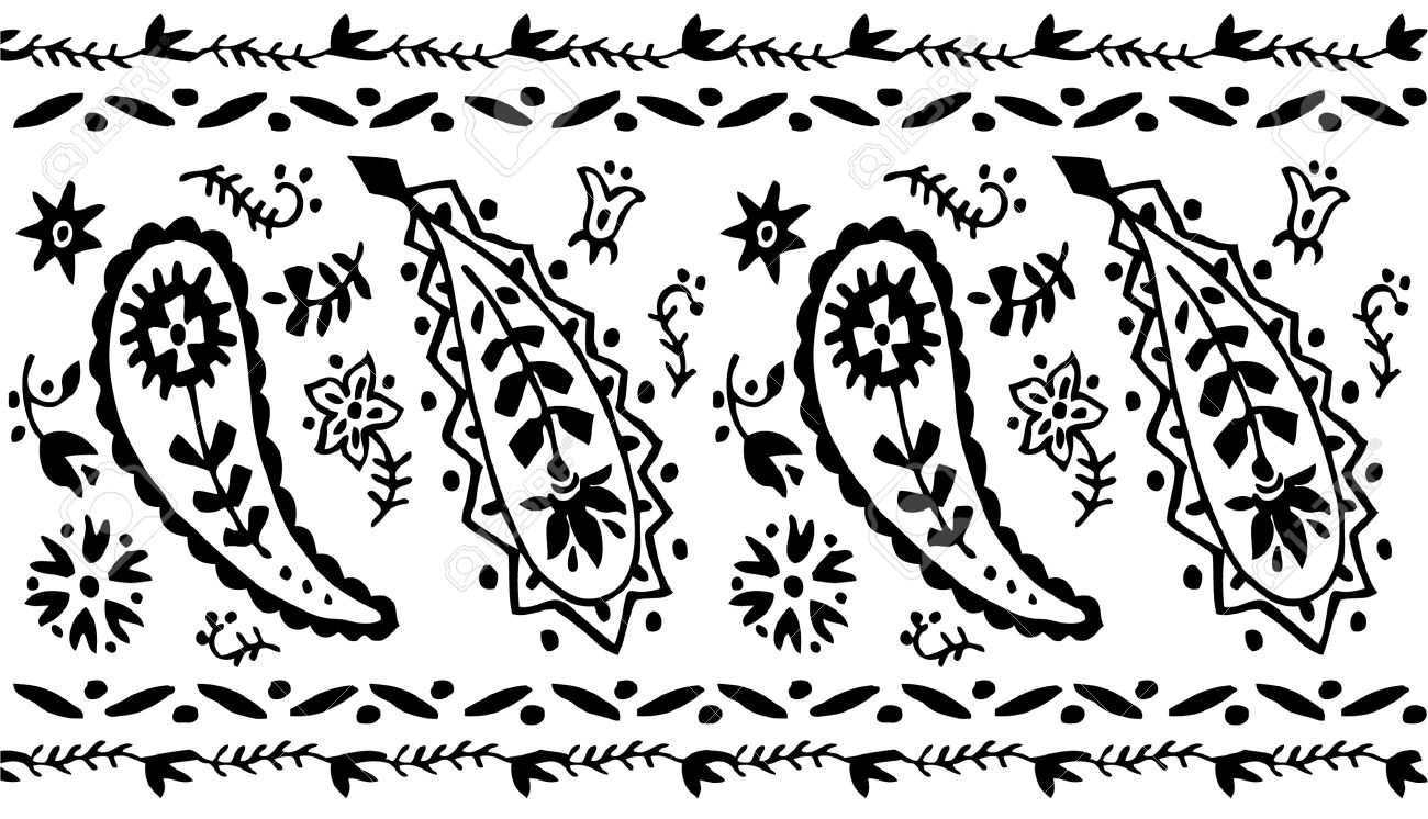 Bandana pattern clipart black and white 