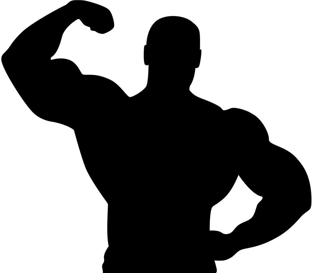 Muscle Man Silhouette Clipart 