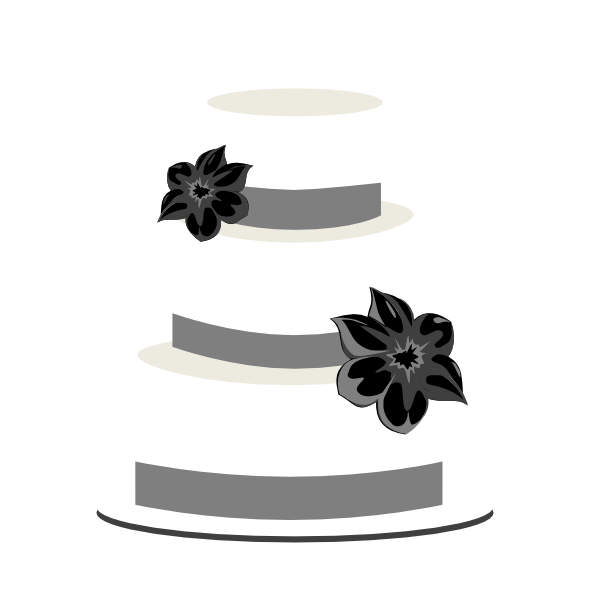 Wedding Cake Greyscale Clip Art at Clker 