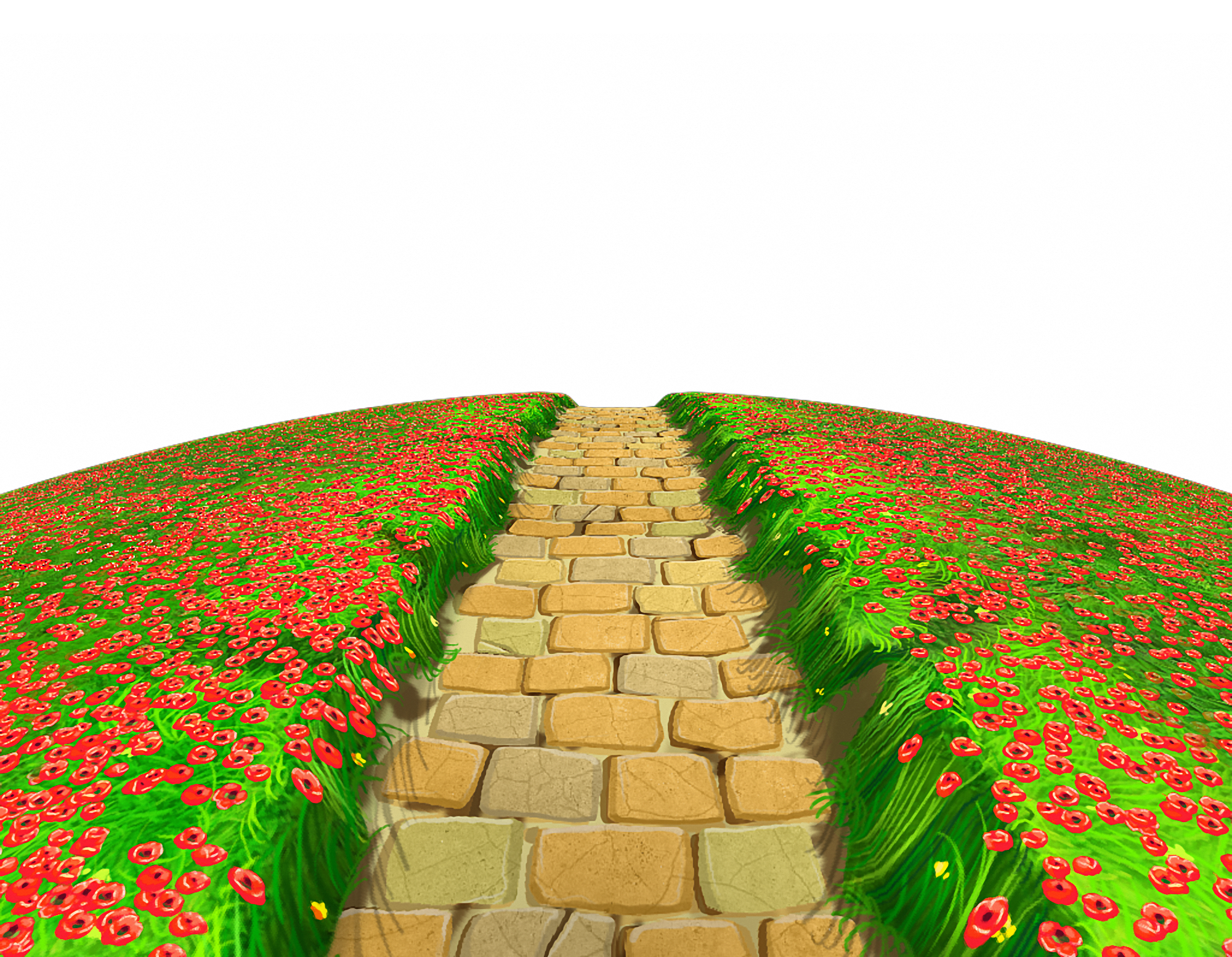 Stone Path with Flowers Ground PNG Clipart 