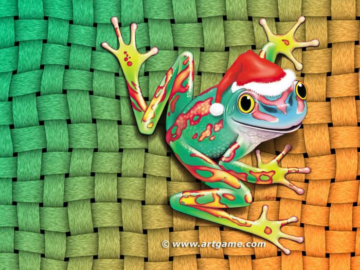 christmas frog background - Clip Art Library