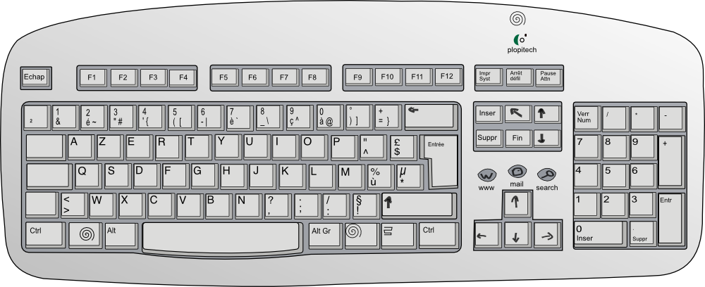Computer keyboard keys clipart 