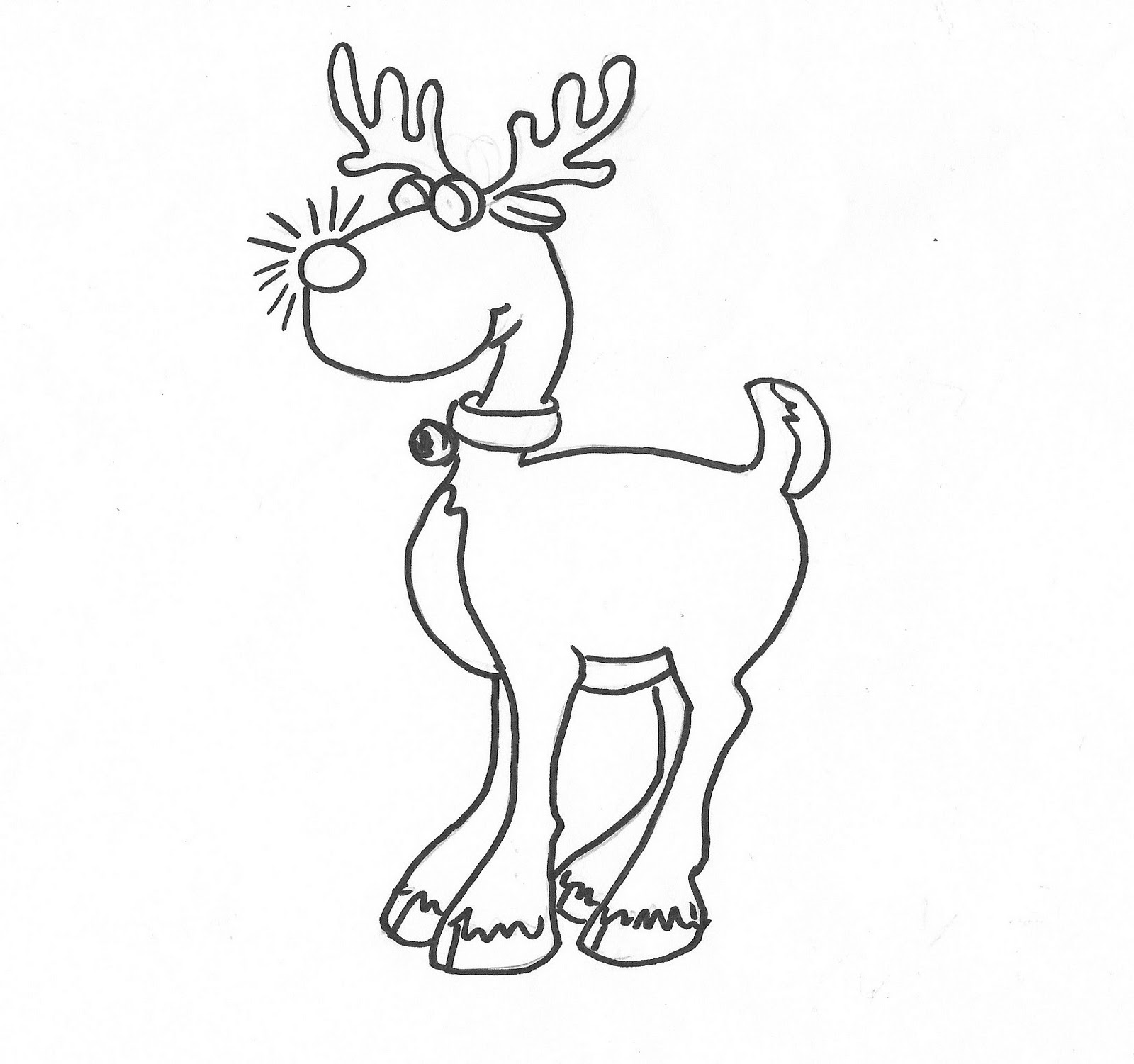 Rudolph The Red Nosed Reindeer Clipart Black And White