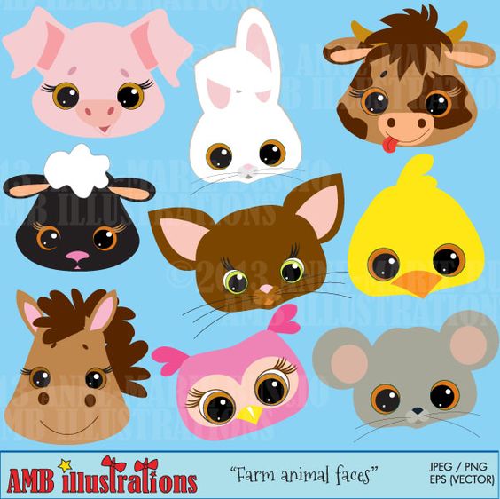 clipart cute baby animals faces - Clip Art Library