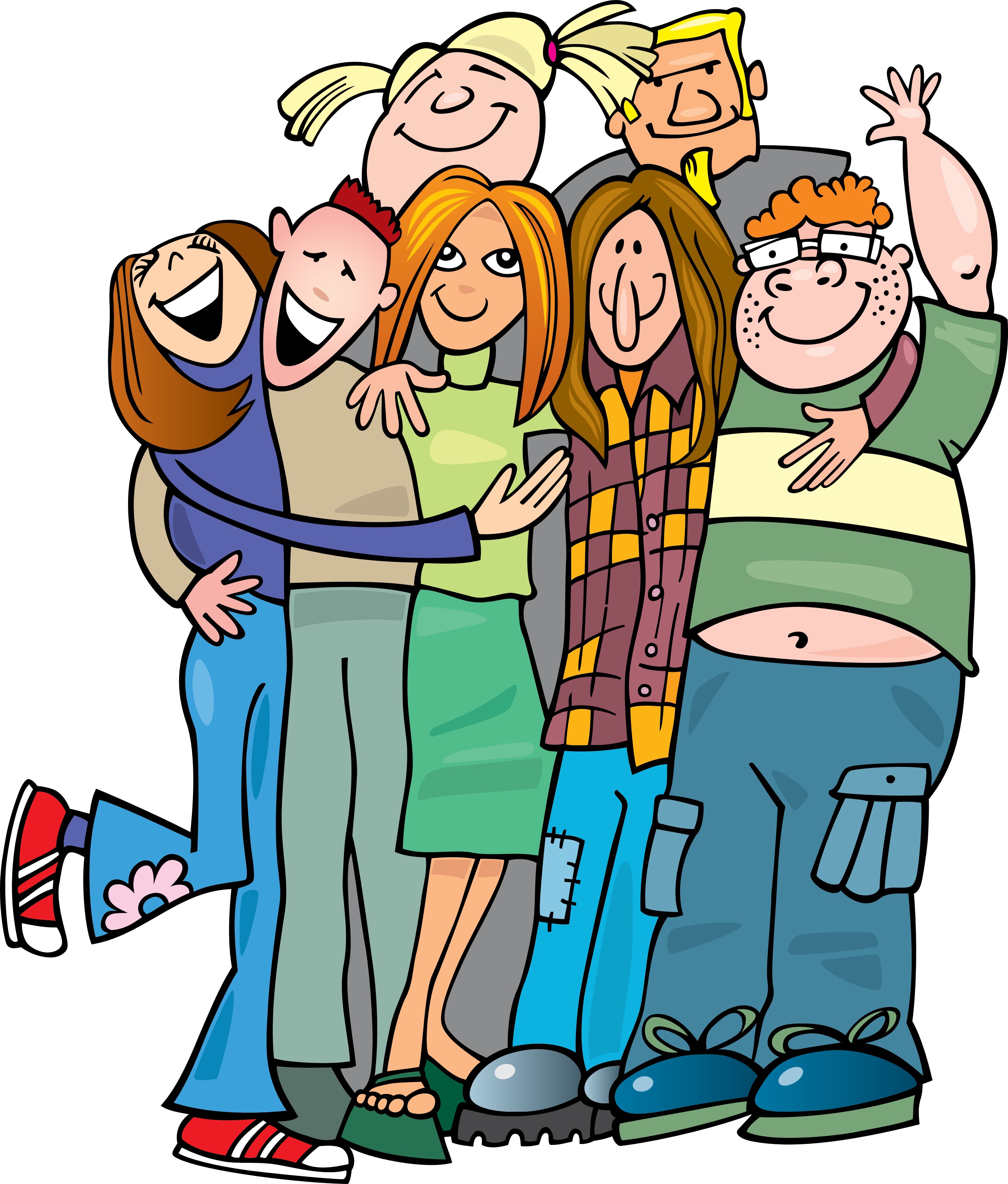 Группа подростков иллюстрация