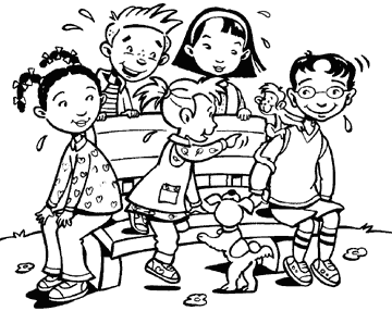 friends black and white clipart