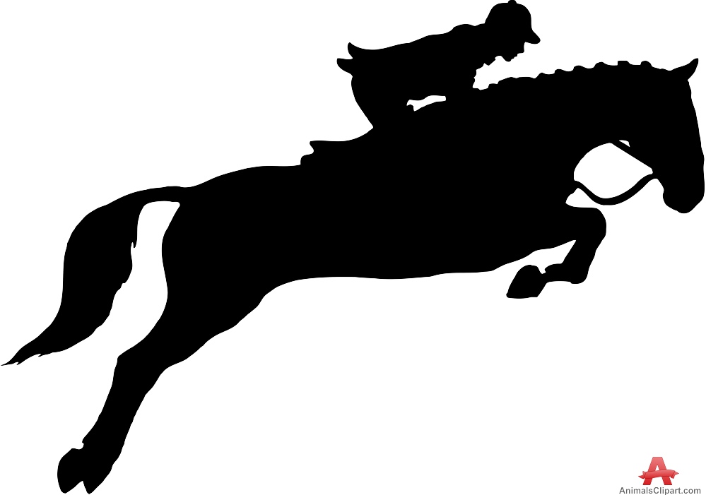 Jumping horse silhouette clip art 