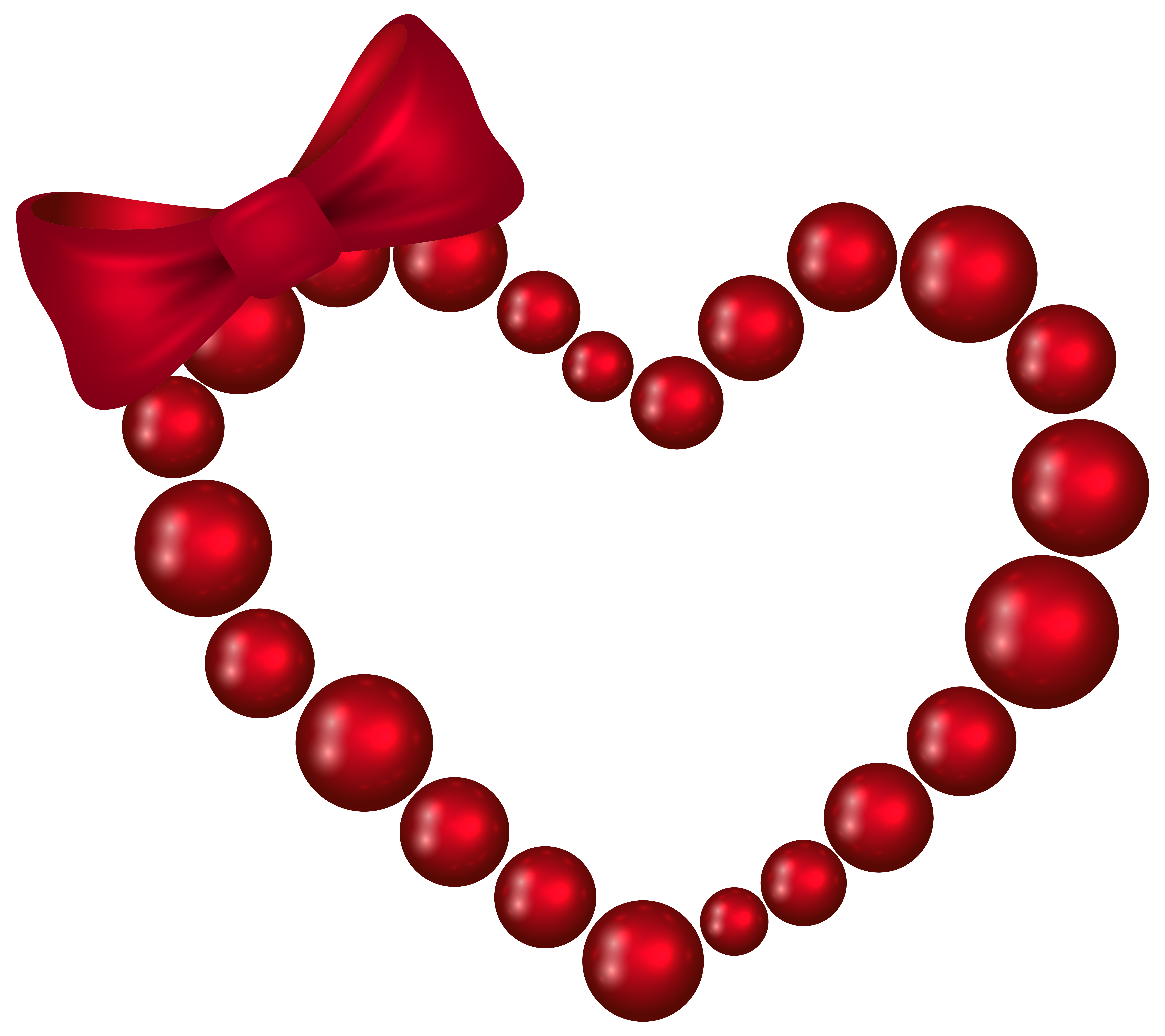 Red Heart with Bow Transparent PNG Clip Art Image 
