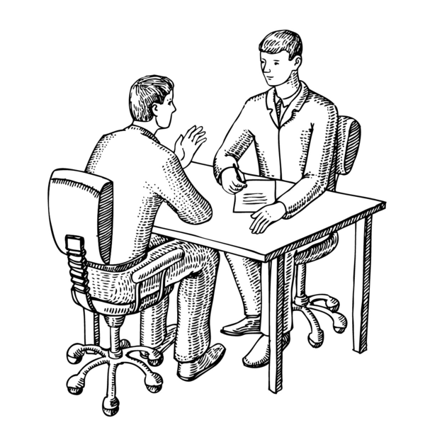 Job interview clipart black and white 
