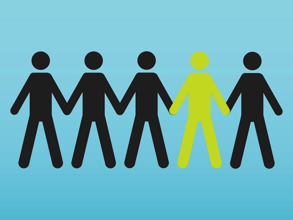 Silhouette people holding hand clipart 