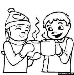 Drinking hot chocolate clipart 