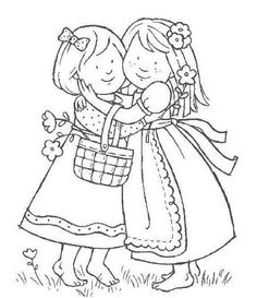 Sisters clipart black and white 