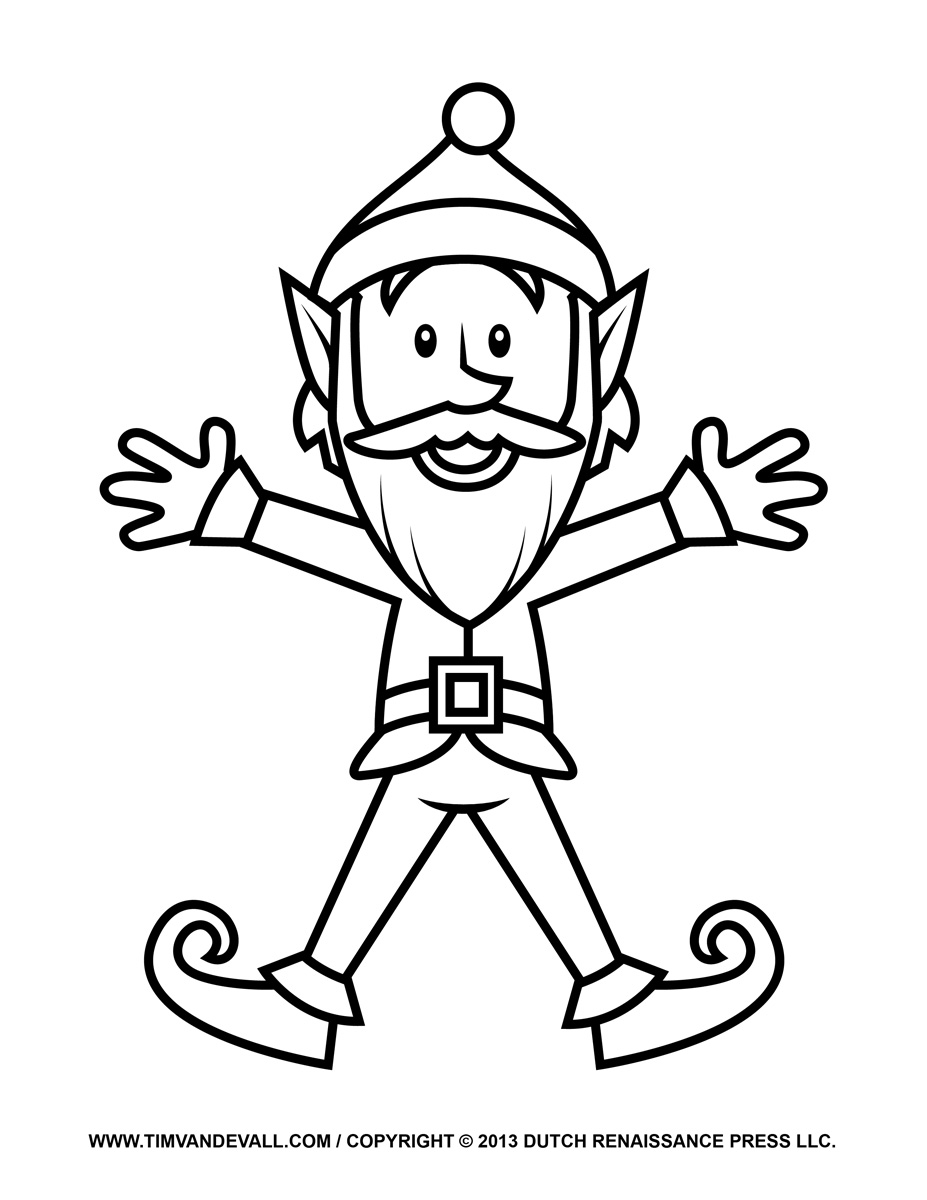 Elf On The Shelf Black And White Clipart 