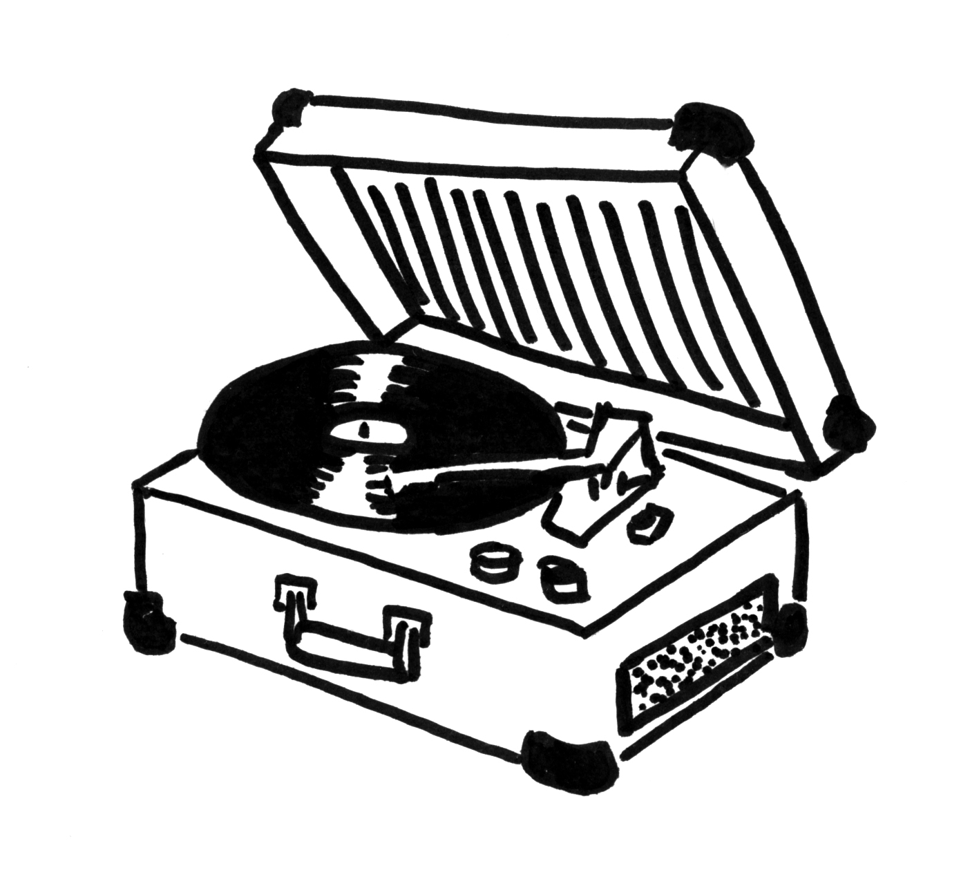 Record Player Drawing Simple : Record Laser Player Drawing Wall Cut Old ...