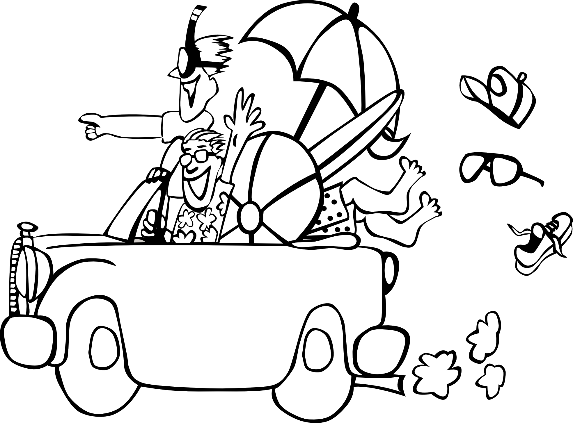 summer vacation clip art black and white