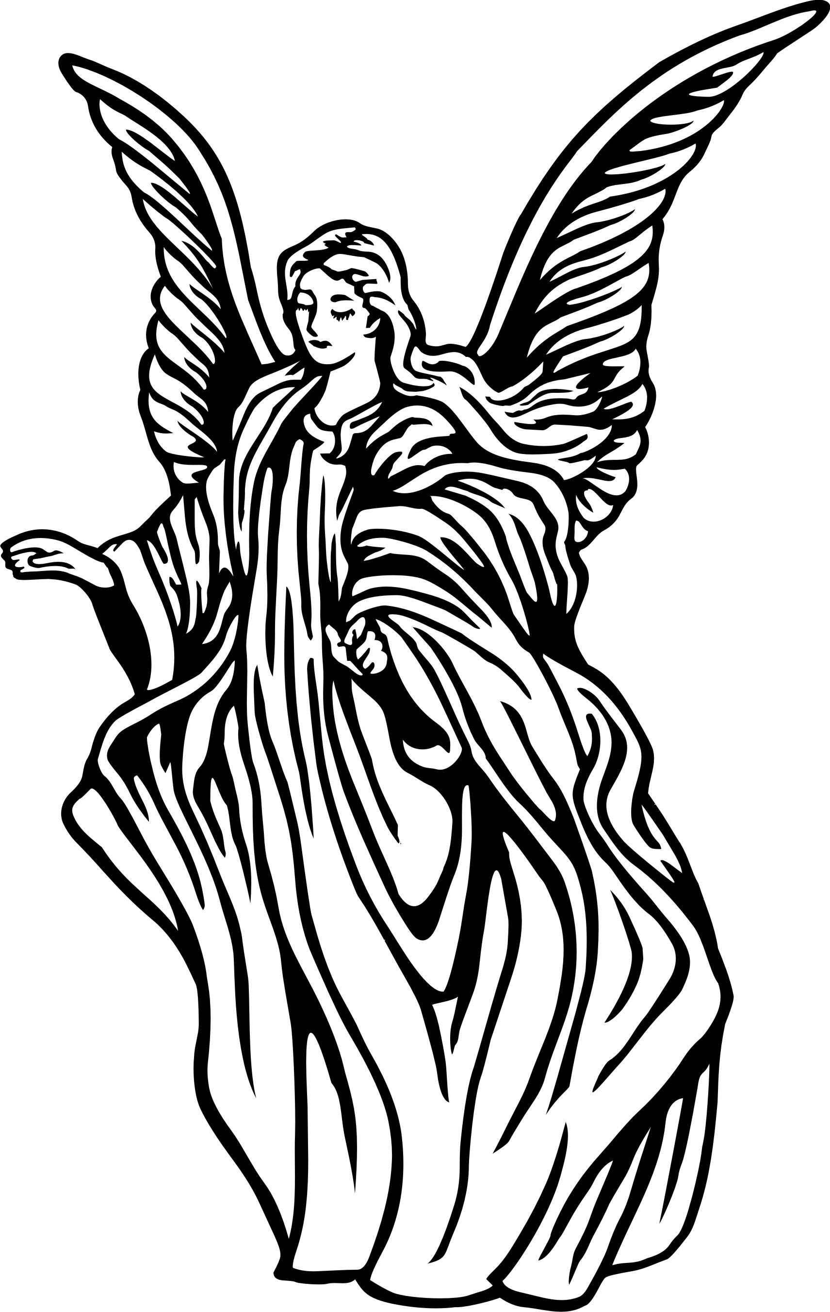 Guardian Angel Coloring Page - Free Printable Coloring Pages for Kids