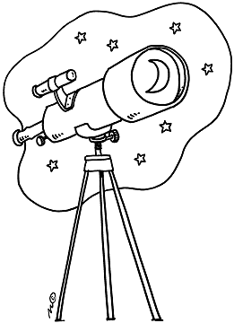 Telescope clipart black and white 