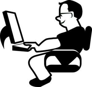 Person At Computer Clipart 