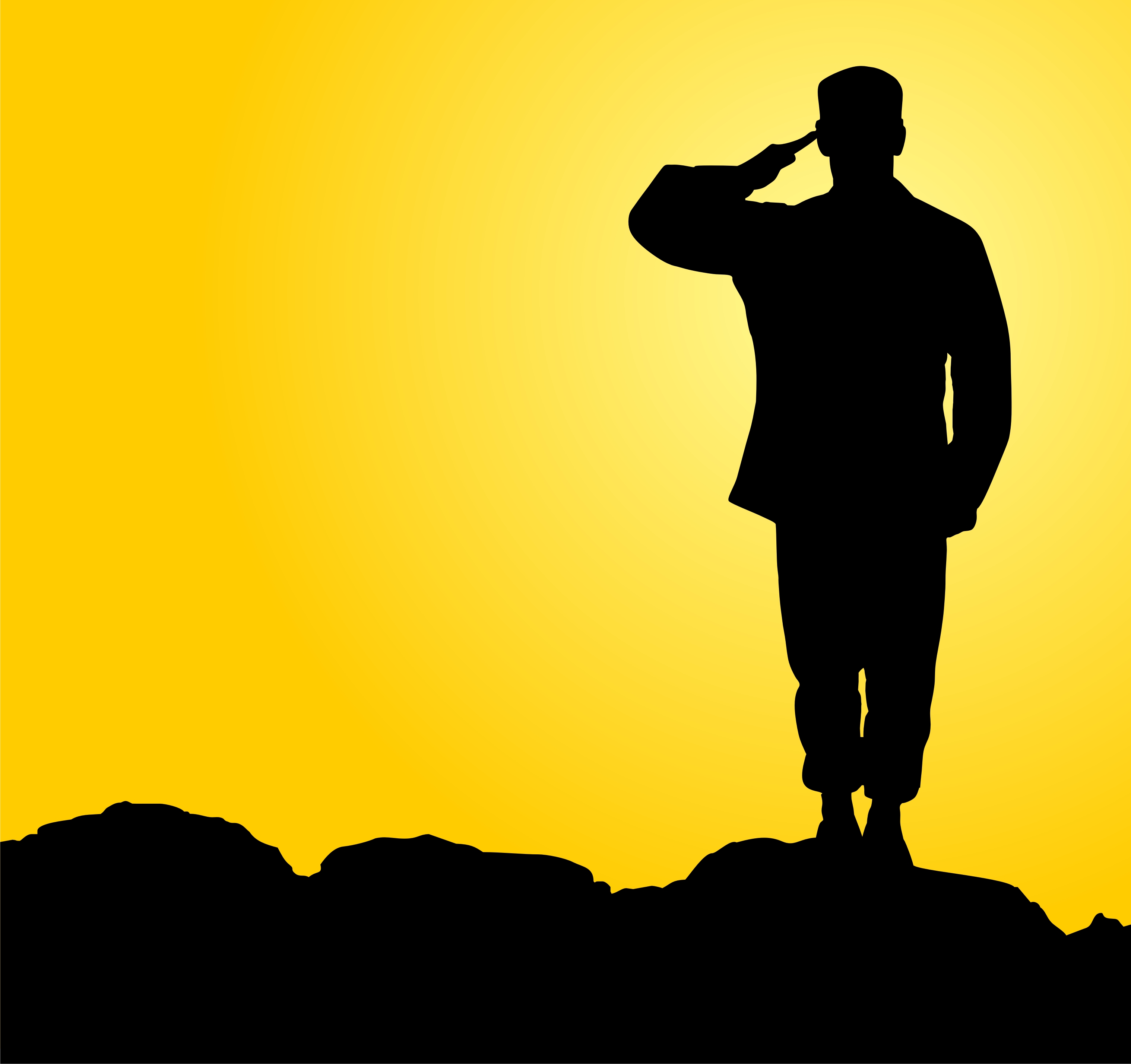 SILHOUETTE OF A SOLDIER SALUTING 