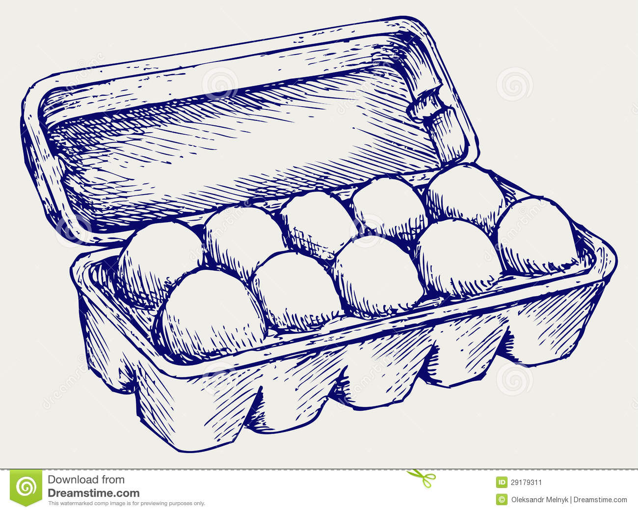 Empty Egg Carton Clipart Black And White