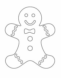 Gingerbread man tree clipart black and white 