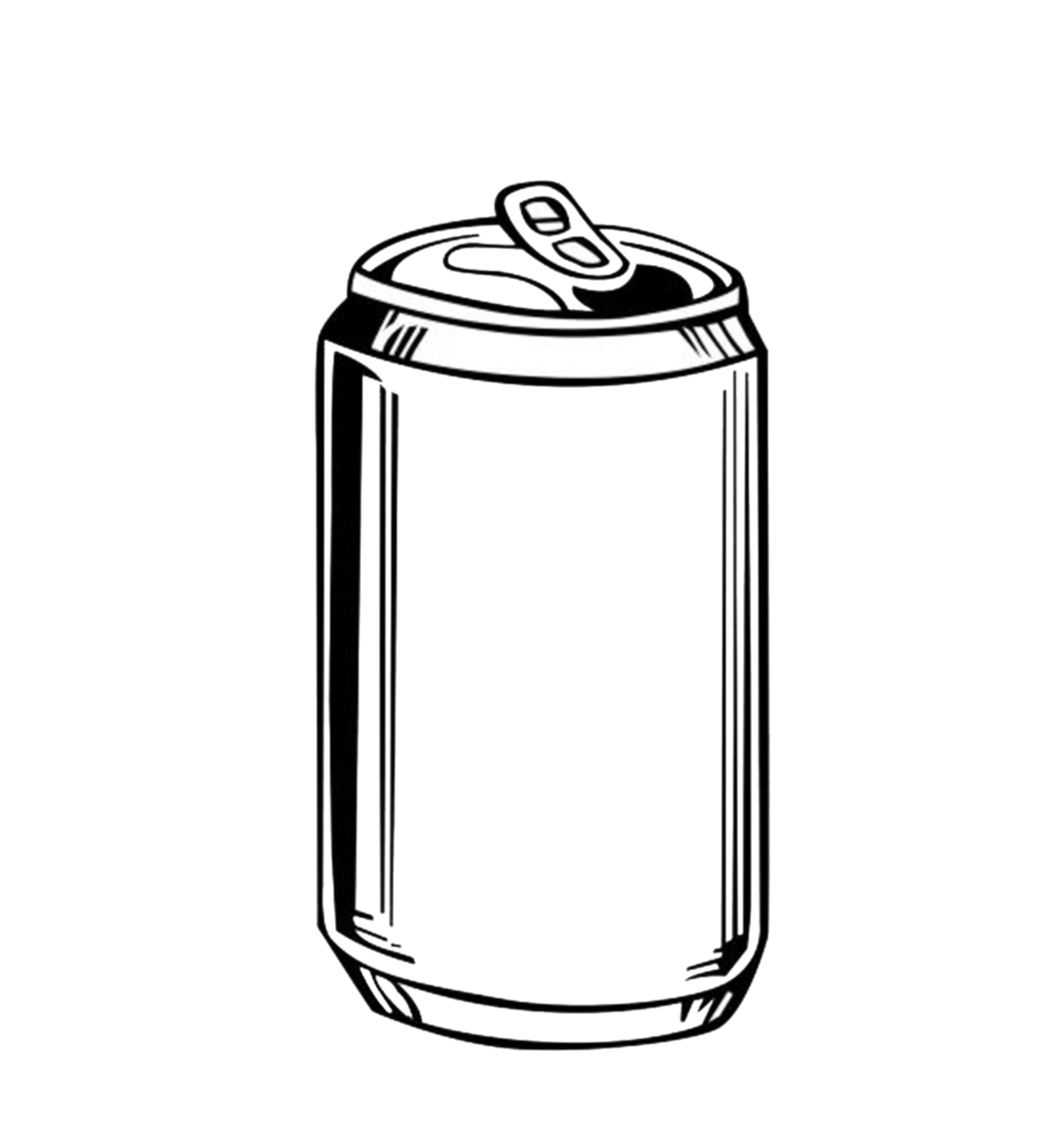 Soda Can Black And White Clipart 