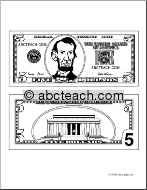20 Dollar Bill Coloring Page 