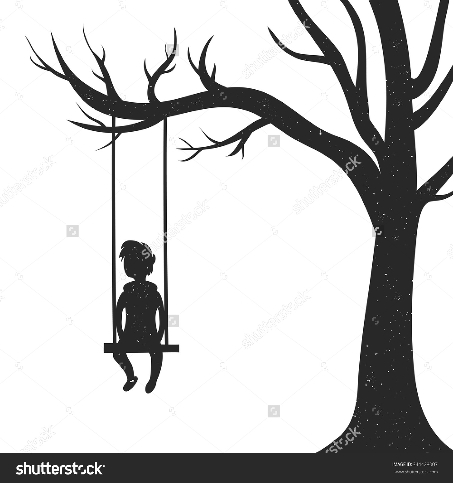 Tree swing clipart silhouette 