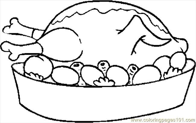 Cooked turkey clipart black and white 