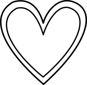 Black and white clip art heart 